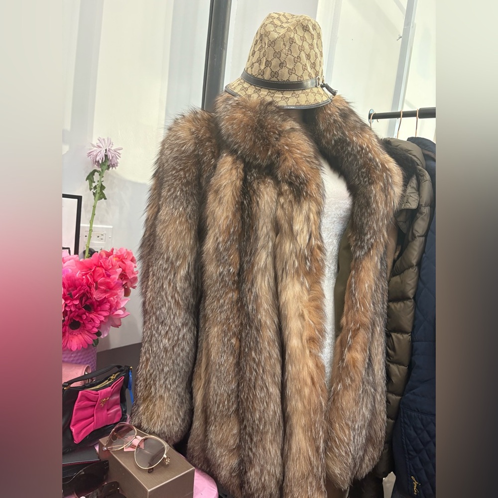 Luxurious Brown Fox Fur Coat
